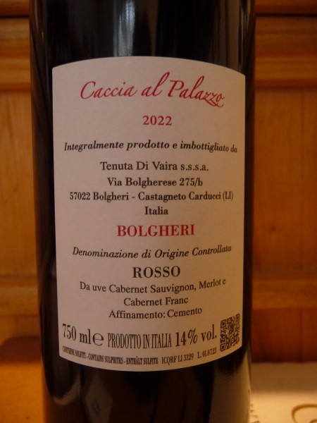 Caccia al palazzo Bolgheri rosso 2022