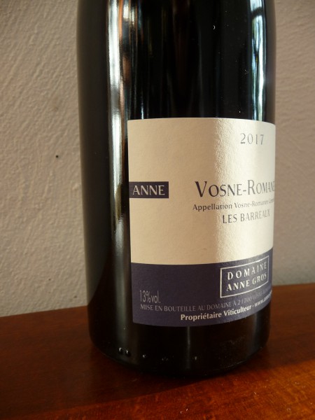 Vosne-Romanée "Les Barreaux" Millésime 2017