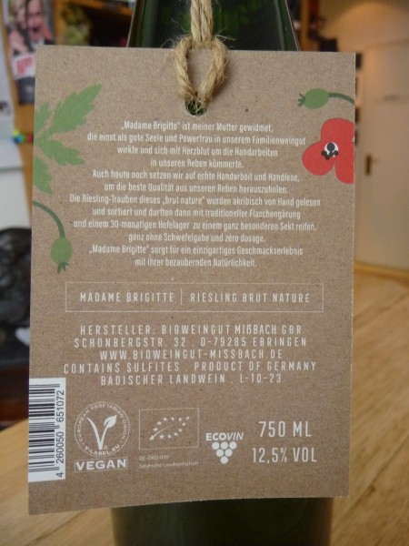 Riesling brut - Winzersekt "Madame Brigitte"