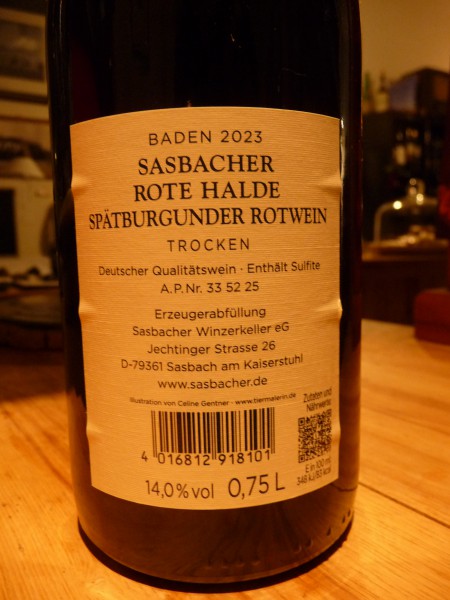 SpätburgunderSasbacher Halde trocken "Jäger" 2023