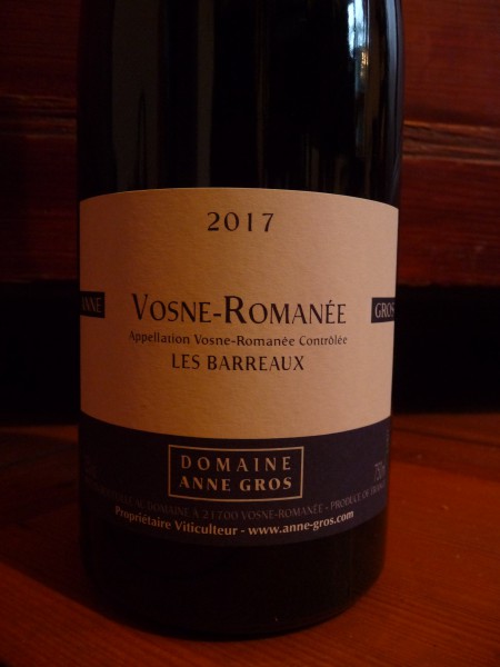 Vosne-Romanée "Les Barreaux" Millésime 2017