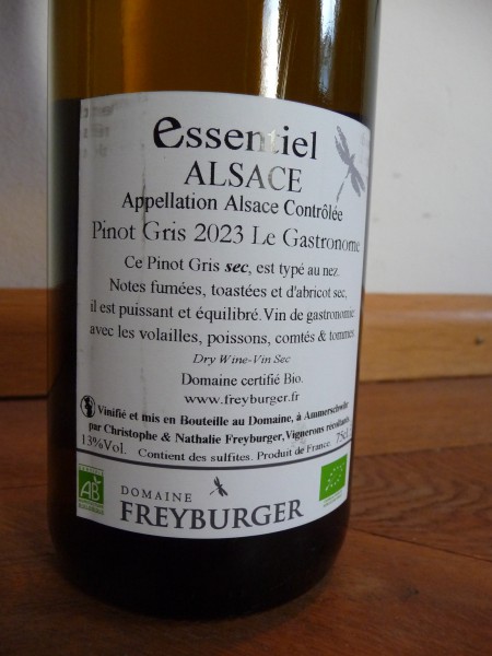 Pinot gris "Le gastronome" 2023 bio