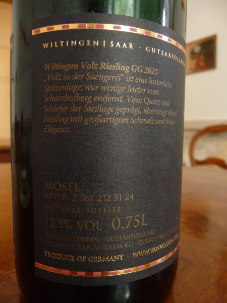 Wiltingen Volz Riesling GG 2023