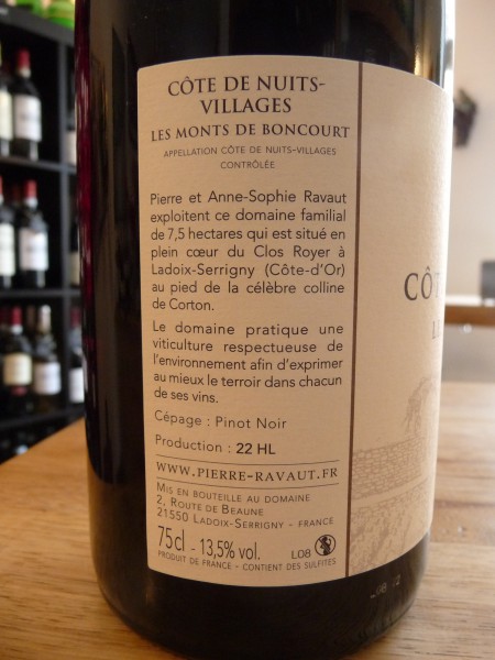 Côte de Nuits "Les Monts de Boncourt" 2022