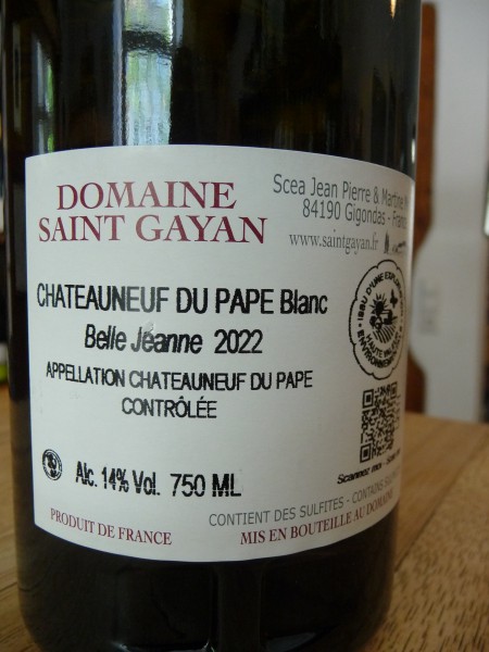 Chateauneuf du Pape blanc "Belle Jeanne" 2022