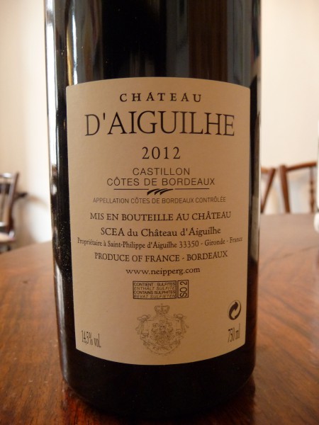 Chateau d`Aiguilhe 2012