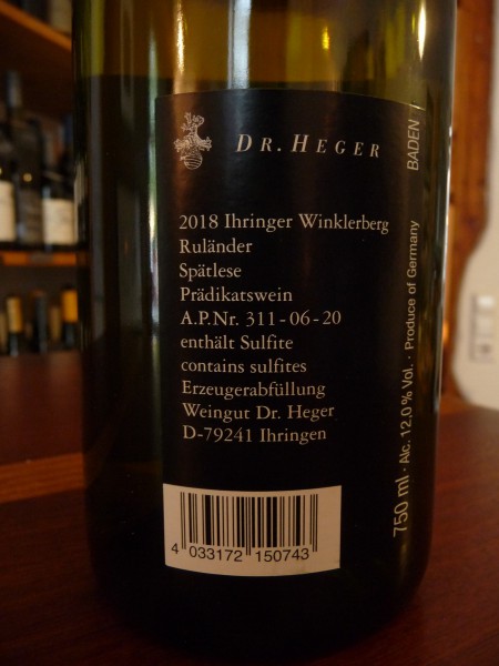 Ruländer Ihringer Winklerberg Spätlese 2018