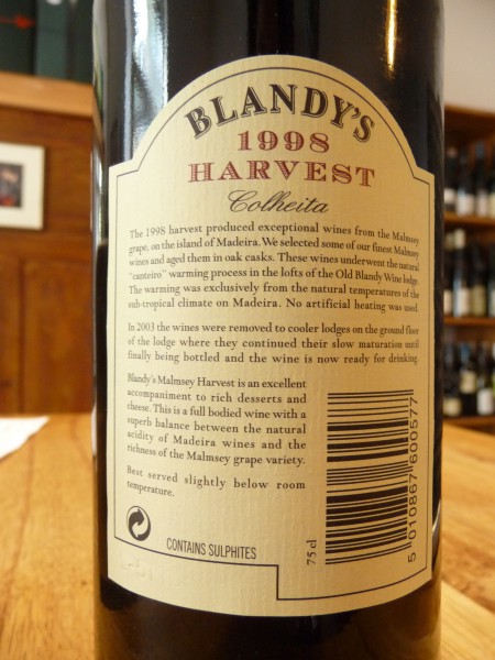 Madeira Malmsey Harvest 1998